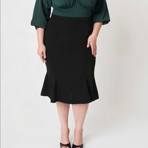 Micheline Pitt Black High Waisted Pencil Skirt 2X